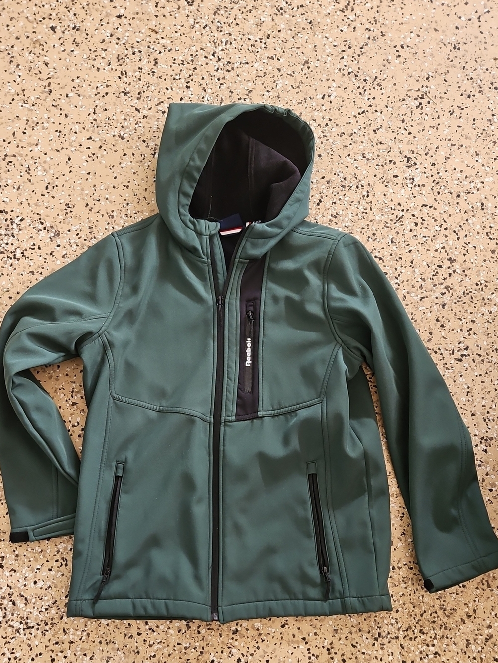 Reebok Kids' Green Hooded Jacket with Black Trim